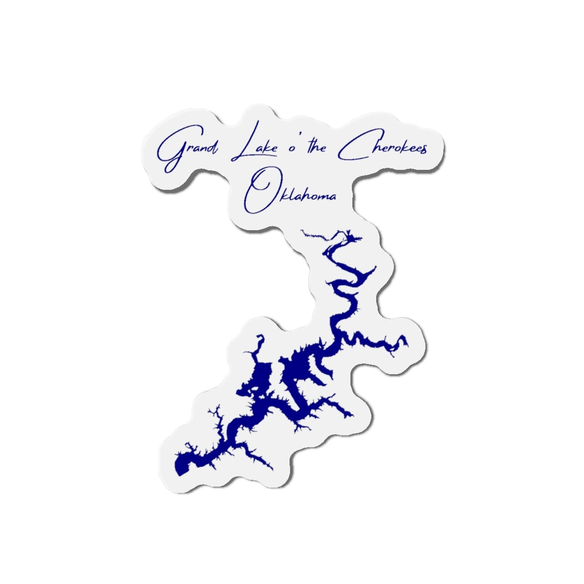 Oklahoma  Grand  Lake  o'  the  Cherokees  Die  Cut  Magnet  front  position  view  from  front  4  x  4.webp