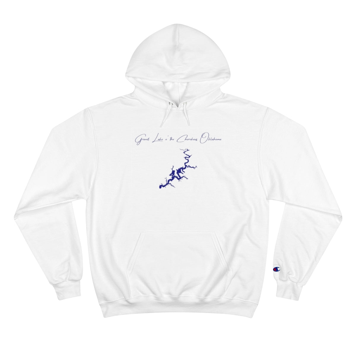 Oklahoma  Grand  Lake  o'  the  Cherokees  Hoodie  front  position  view  from  front  white.webp