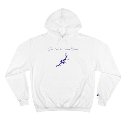 Oklahoma  Grand  Lake  o'  the  Cherokees  Hoodie  front  position  view  from  front  white.webp