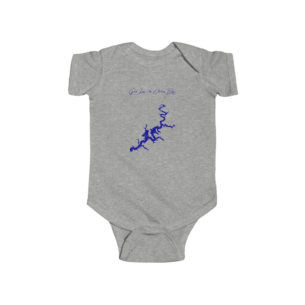 Oklahoma  Grand  Lake  o'  the  Cherokees  Onesie  front  position  view  from  front  heather.webp
