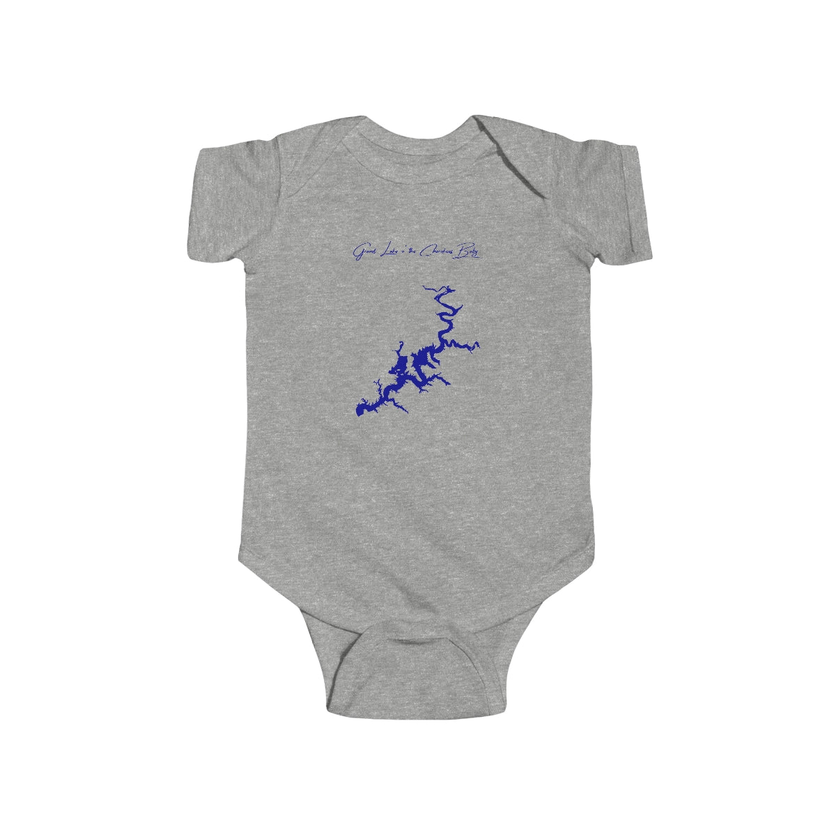 Oklahoma  Grand  Lake  o'  the  Cherokees  Onesie  front  position  view  from  front  heather.webp