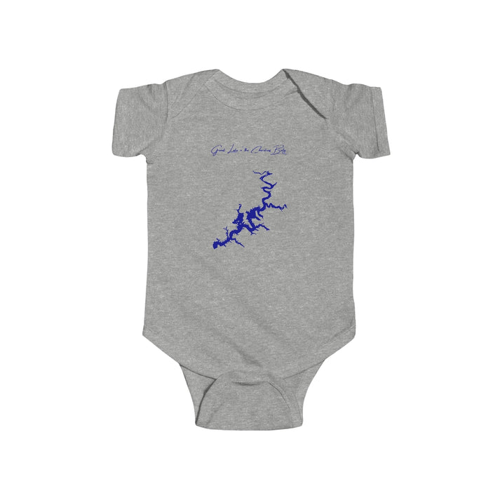 Oklahoma  Grand  Lake  o'  the  Cherokees  Onesie  front  position  view  from  front  heather.webp