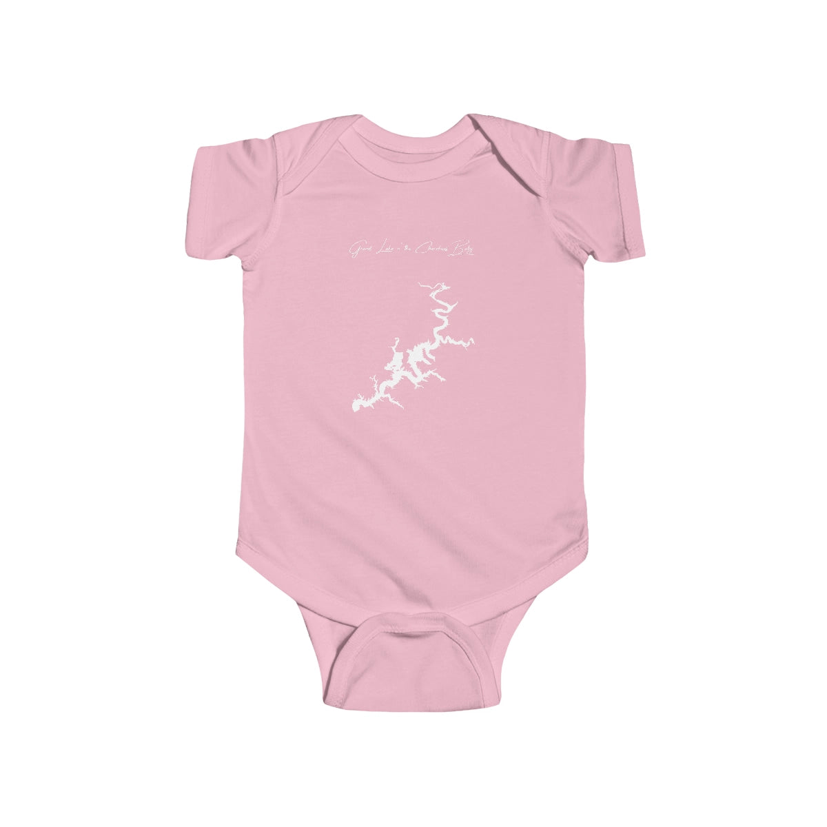 Oklahoma  Grand  Lake  o'  the  Cherokees  Onesie  front  position  view  from  front  pink.webp