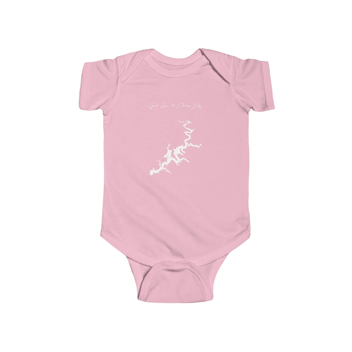 Oklahoma  Grand  Lake  o'  the  Cherokees  Onesie  front  position  view  from  front  pink.webp