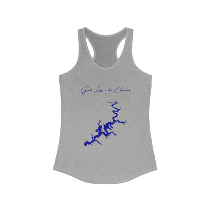 Oklahoma  Grand  Lake  o'  the  Cherokees  Racerback-Tank  front  position  view  from  front  heather  grey.webp