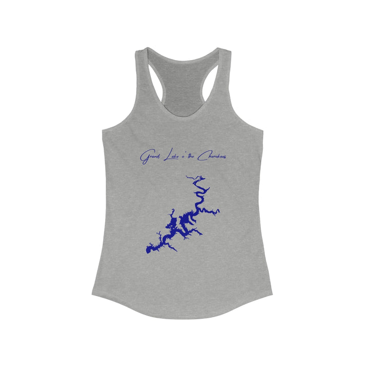 Oklahoma  Grand  Lake  o'  the  Cherokees  Racerback-Tank  front  position  view  from  front  heather  grey.webp