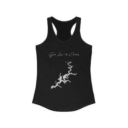Oklahoma  Grand  Lake  o'  the  Cherokees  Racerback-Tank  front  position  view  from  front  solid  black.webp