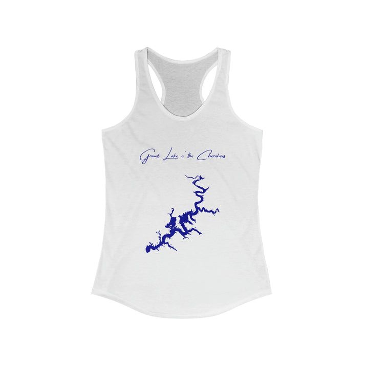 Oklahoma  Grand  Lake  o'  the  Cherokees  Racerback-Tank  front  position  view  from  front  solid  white.webp