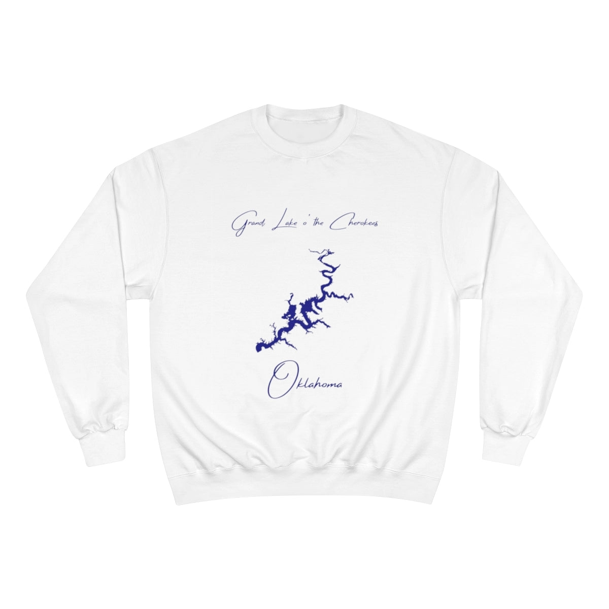 Oklahoma  Grand  Lake  o'  the  Cherokees  Sweatshirt  front  position  view  from  front  white.webp