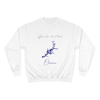 Oklahoma  Grand  Lake  o'  the  Cherokees  Sweatshirt  front  position  view  from  front  white.webp