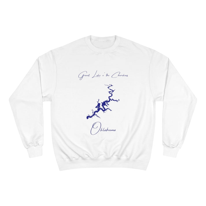 Oklahoma  Grand  Lake  o'  the  Cherokees  Sweatshirt  front  position  view  from  front  white.webp