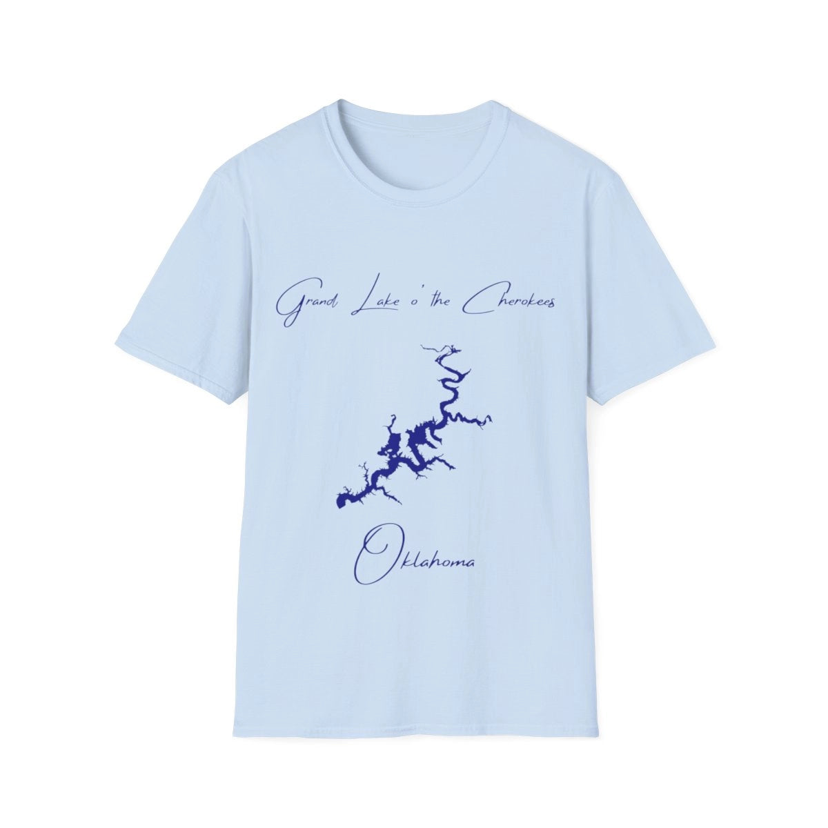 Oklahoma  Grand  Lake  o'  the  Cherokees  T-shirt  front  position  view  from  front  light  blue.webp