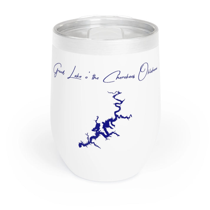 Oklahoma  Grand  Lake  o'  the  Cherokees  Wine  Tumbler  front  position  view  from  front  white.webp