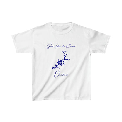 Oklahoma  Grand  Lake  o'  the  Cherokees  Youth  T-shirt  front  position  view  from  front  white.webp
