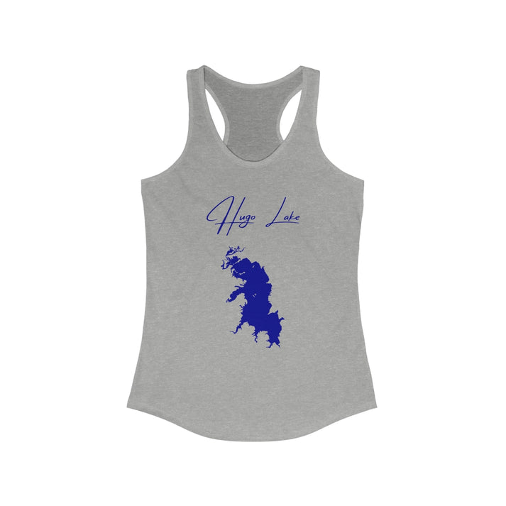 Oklahoma  Hugo  Lake  Racerback-Tank  front  position  view  from  front  heather  grey.webp