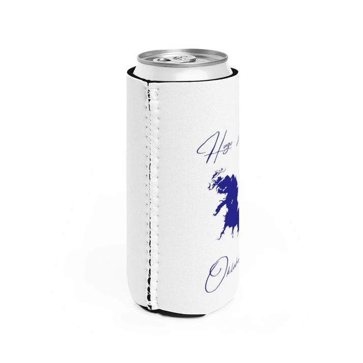Oklahoma  Hugo  Lake  Slim  Can  Koozie  all  position  view  from  right  white.webp