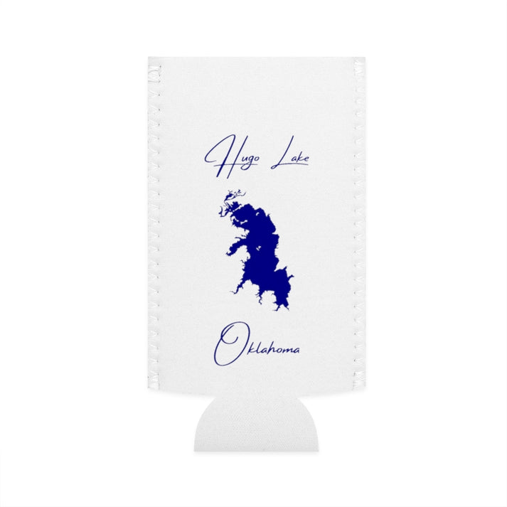 Oklahoma  Hugo  Lake  Slim  Can  Koozie  front  position  view  from  flat-front  white.webp