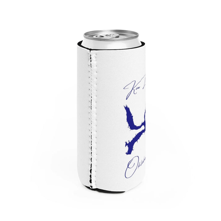 Oklahoma  Kaw  Lake  Slim  Can  Koozie  all  position  view  from  right  white.webp