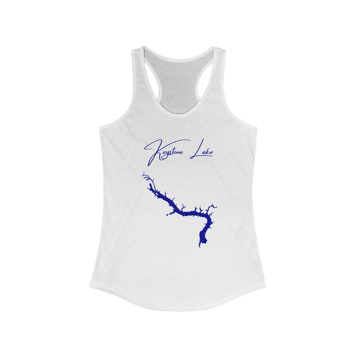 Oklahoma  Keystone  Lake  Racerback-Tank  front  position  view  from  front  solid  white.webp