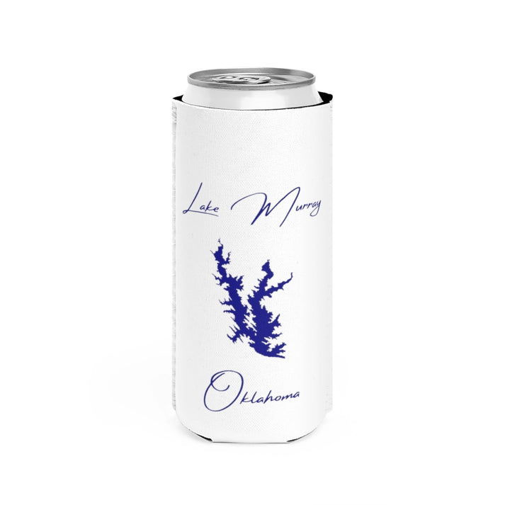 Oklahoma  Lake  Murray  Slim  Can  Koozie  front  position  view  from  front  white.webp