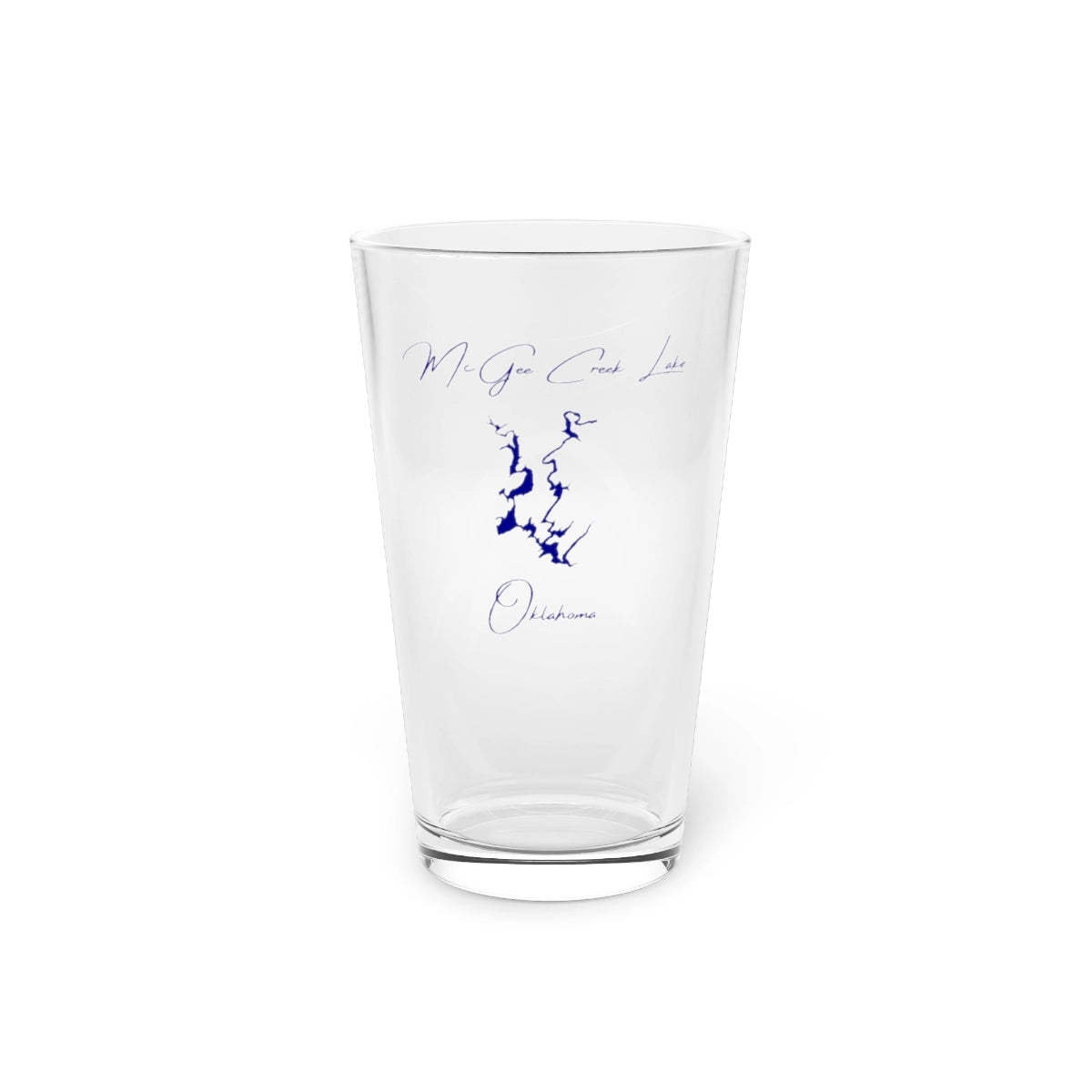 Oklahoma  McGee  Creek  Lake  16oz  Pint  Glass  front  position  view  from  front  16oz.webp