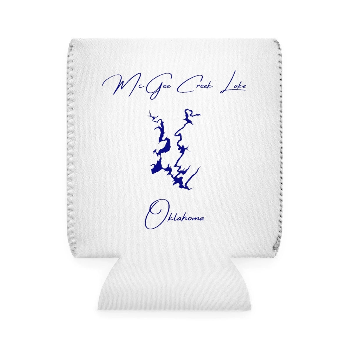 Oklahoma  McGee  Creek  Lake  Can  Koozie  front  position  view  from  front-1  white.webp