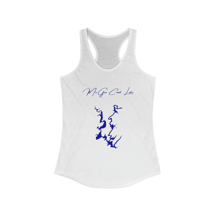 Oklahoma  McGee  Creek  Lake  Racerback-Tank  front  position  view  from  front  solid  white.webp