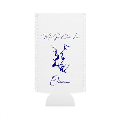 Oklahoma  McGee  Creek  Lake  Slim  Can  Koozie  front  position  view  from  flat-front  white.webp