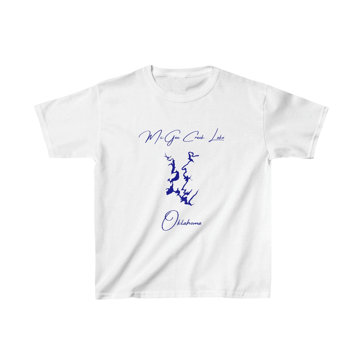 Oklahoma  McGee  Creek  Lake  Youth  T-shirt  front  position  view  from  front  white.webp