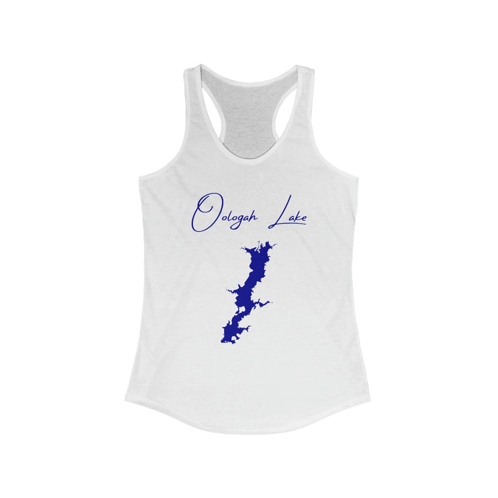 Oklahoma  Oologah  Lake  Racerback-Tank  front  position  view  from  front  solid  white.webp
