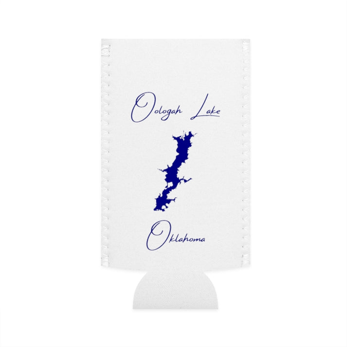 Oklahoma  Oologah  Lake  Slim  Can  Koozie  front  position  view  from  flat-front  white.webp