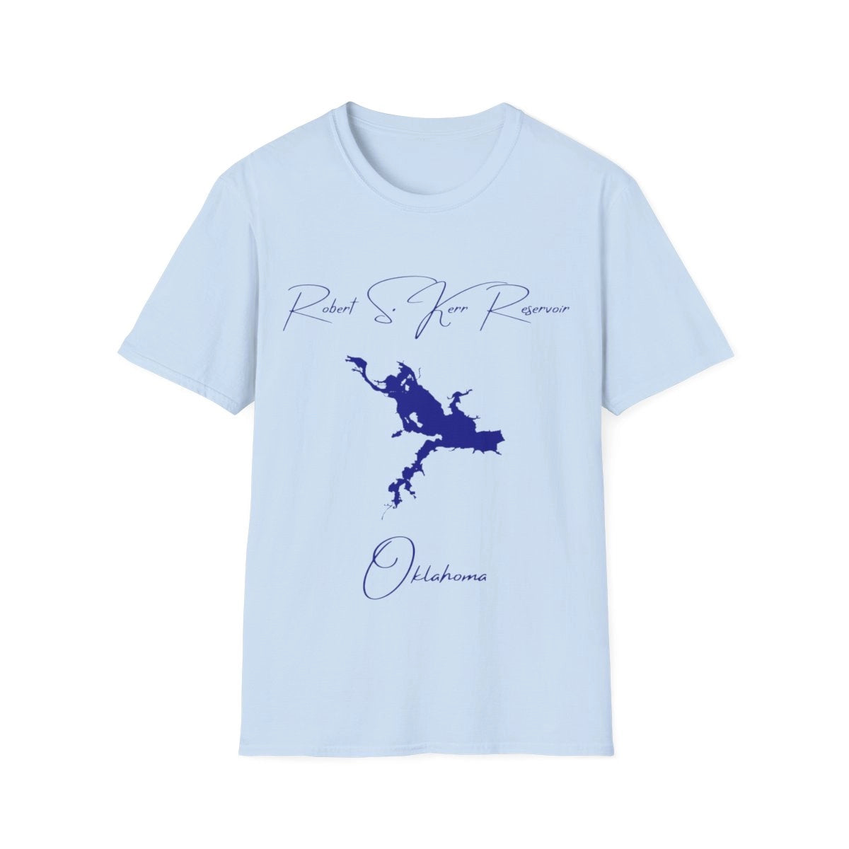 Oklahoma  Robert  S.  Kerr  Reservoir  T-shirt  front  position  view  from  front  light  blue.webp