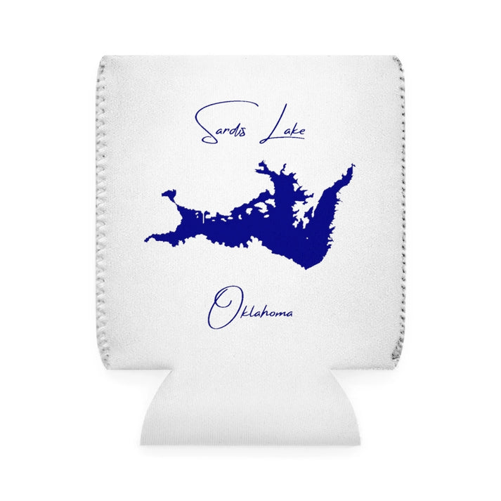 Oklahoma  Sardis  Lake  Can  Koozie  front  position  view  from  front-1  white.webp