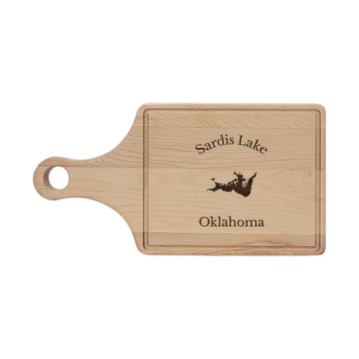 Oklahoma  Sardis  Lake  Engraved  Cutting  Board  front  position  view  from  front  maple.webp