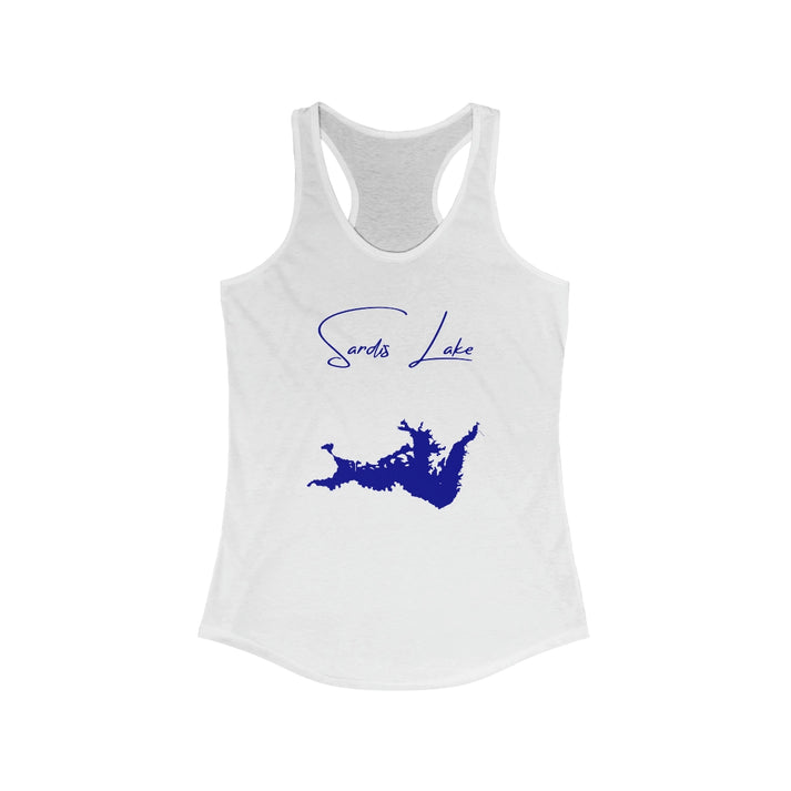 Oklahoma  Sardis  Lake  Racerback-Tank  front  position  view  from  front  solid  white.webp