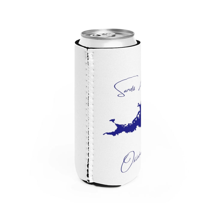Oklahoma  Sardis  Lake  Slim  Can  Koozie  all  position  view  from  right  white.webp