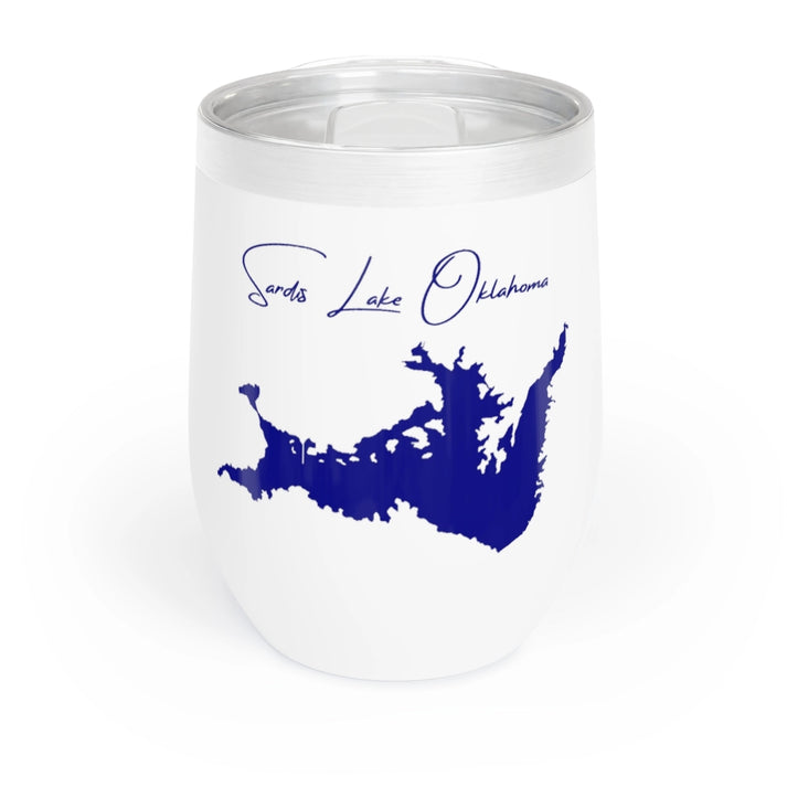 Oklahoma  Sardis  Lake  Wine  Tumbler  front  position  view  from  front  white.webp