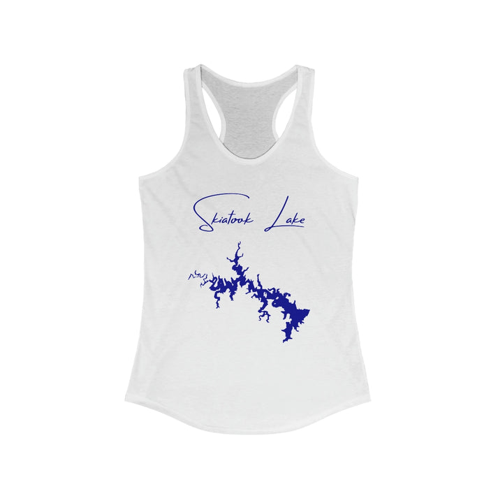 Oklahoma  Skiatook  Lake  Racerback-Tank  front  position  view  from  front  solid  white.webp