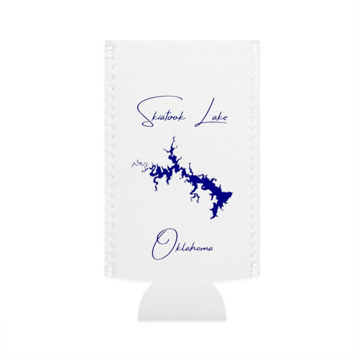 Oklahoma  Skiatook  Lake  Slim  Can  Koozie  front  position  view  from  flat-front  white.webp