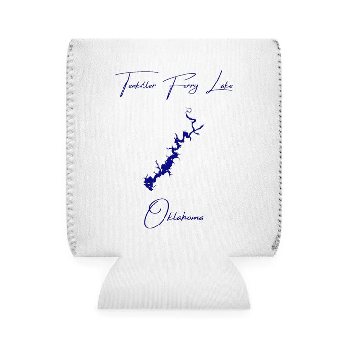 Oklahoma  Tenkiller  Ferry  Lake  Can  Koozie  front  position  view  from  front-1  white.webp