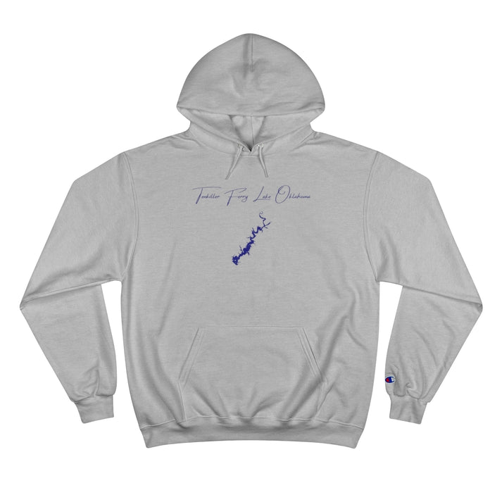 Oklahoma  Tenkiller  Ferry  Lake  Hoodie  front  position  view  from  front  light  steel.webp
