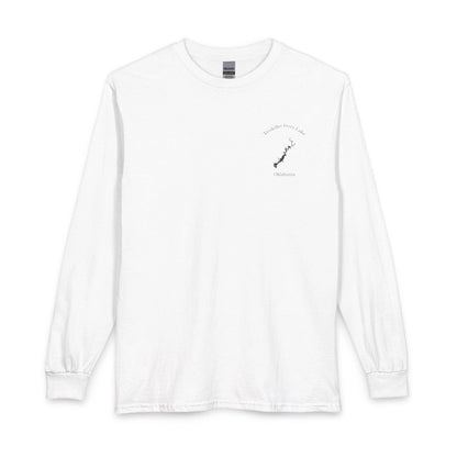 Oklahoma  Tenkiller  Ferry  Lake  Long  Sleeve  Fishing  T-shirt  front  position  view  from  front  white.webp