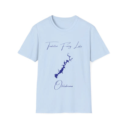 Oklahoma  Tenkiller  Ferry  Lake  T-shirt  front  position  view  from  front  light  blue.webp