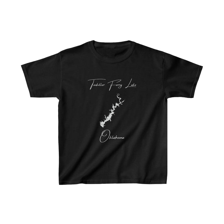 Oklahoma  Tenkiller  Ferry  Lake  Youth  T-shirt  front  position  view  from  front  black.webp