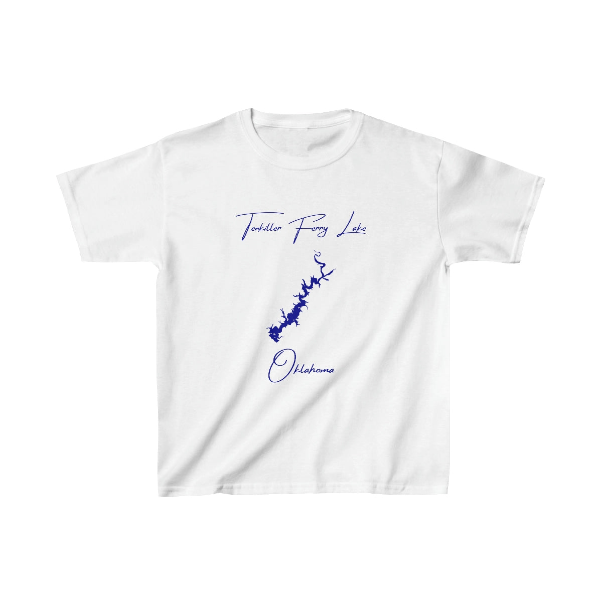 Oklahoma  Tenkiller  Ferry  Lake  Youth  T-shirt  front  position  view  from  front  white.webp