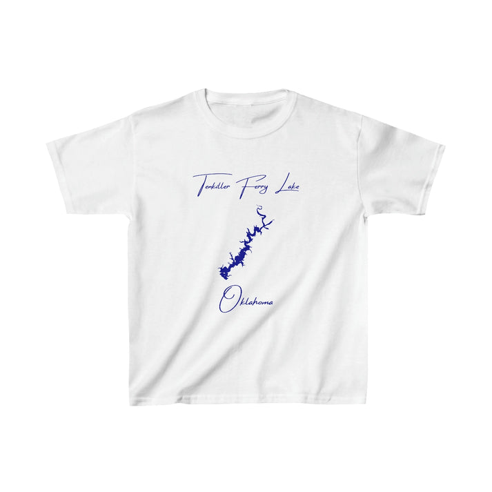 Oklahoma  Tenkiller  Ferry  Lake  Youth  T-shirt  front  position  view  from  front  white.webp