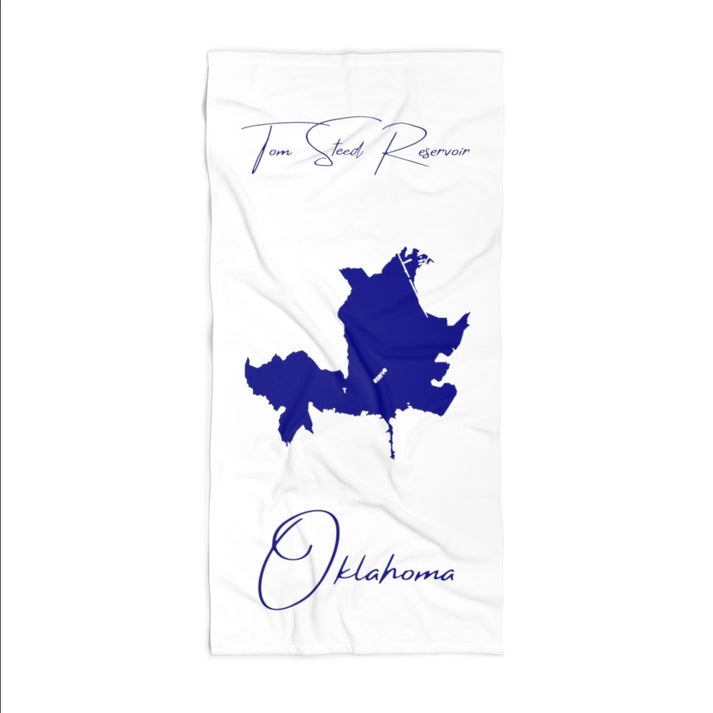 Oklahoma  Tom  Steed  Reservoir  Beach  Towel  front  position  view  from  front  36  x  72.webp