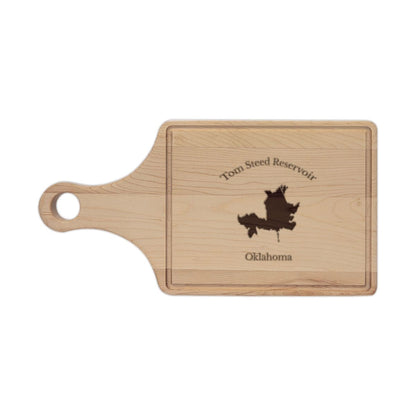 Oklahoma  Tom  Steed  Reservoir  Engraved  Cutting  Board  front  position  view  from  front  maple.webp