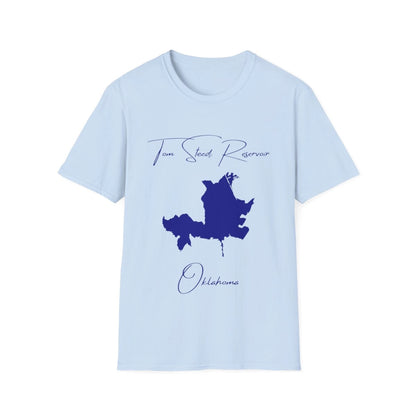 Oklahoma  Tom  Steed  Reservoir  T-shirt  front  position  view  from  front  light  blue.webp