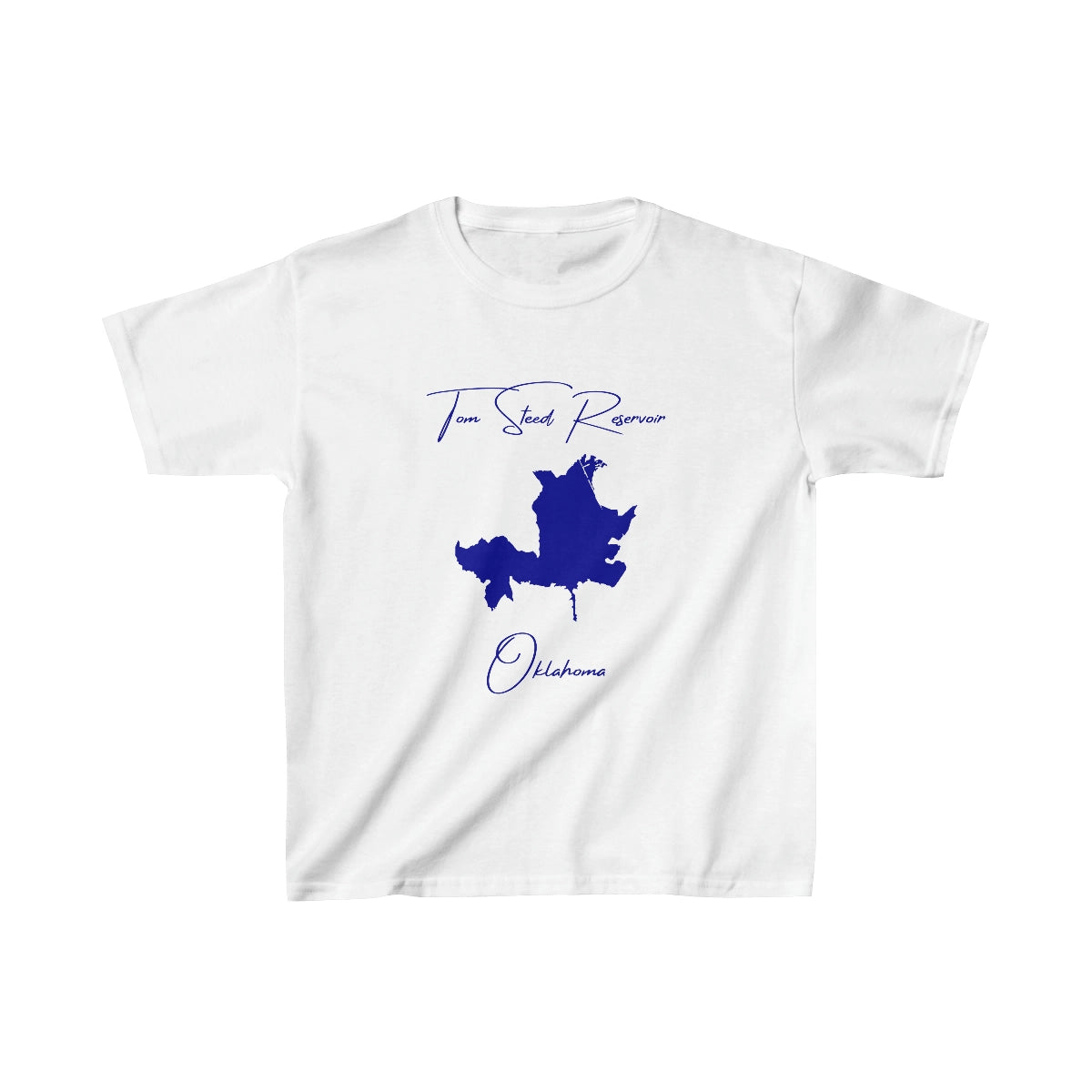 Oklahoma  Tom  Steed  Reservoir  Youth  T-shirt  front  position  view  from  front  white.webp